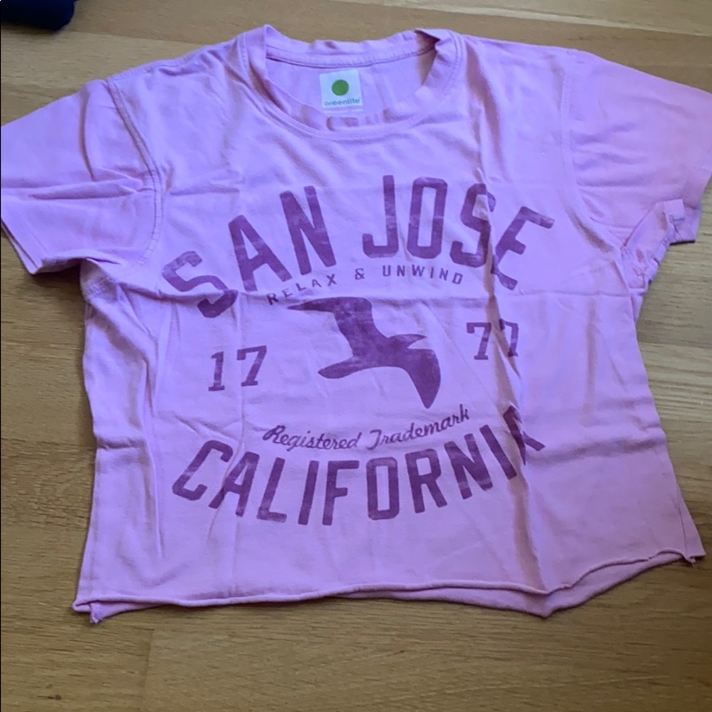 pink crop top